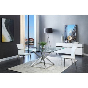 Modrest Xander Modern Square Glass Dining Table