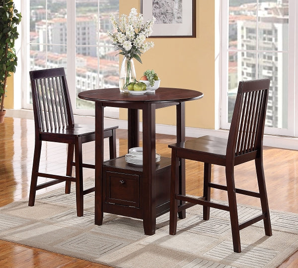 3 piece Dark Cherry Counter Height Dining Set
