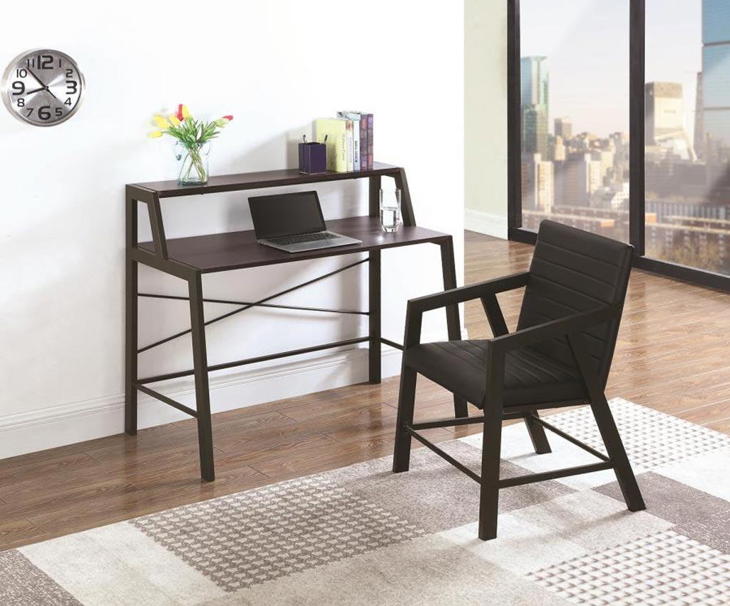 Black Metal Desk with Chair Set