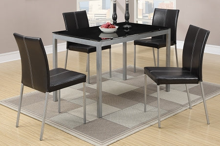5 Piece Faux Marble Dining Set