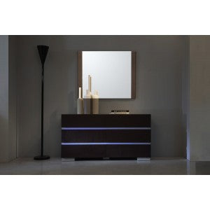 Modrest Anzio Modern Brown Oak Wall Mirror