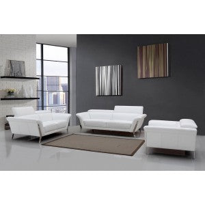 Divani Casa Ronen Modern White Leather Sofa Set