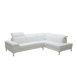 Divani Casa Carnation Modern White Eco-Leather Sectional Sofa