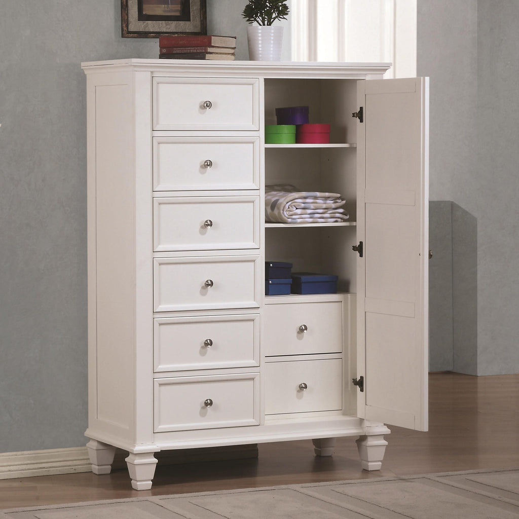 White Classic Door Dresser with Concealed Storage