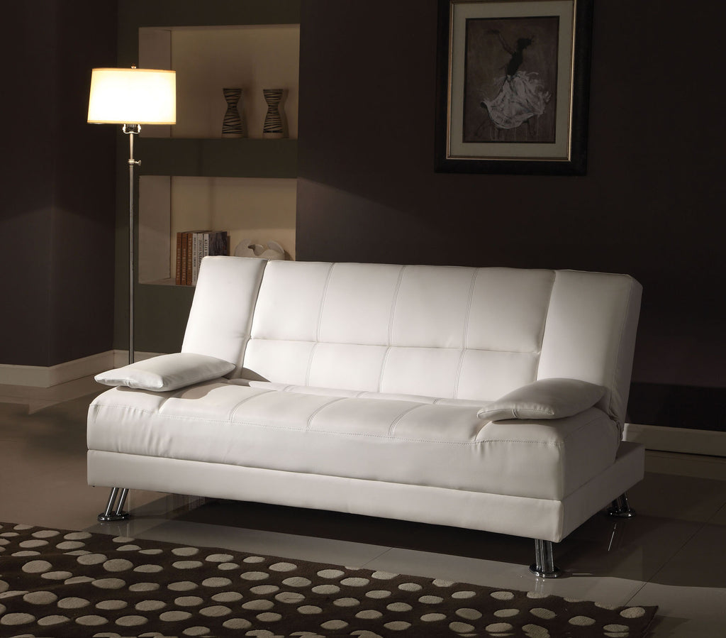 White Faux Leather Sofa Bed