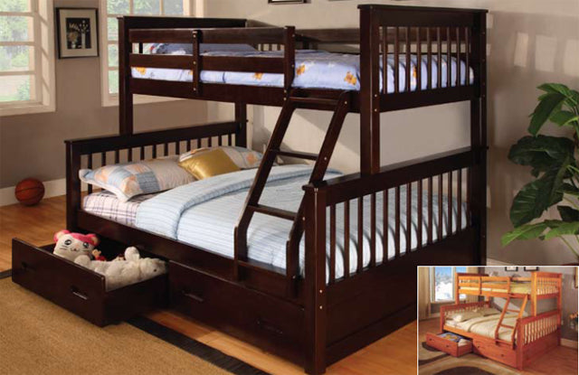 Twin/Full Wooden Bunk Bed
