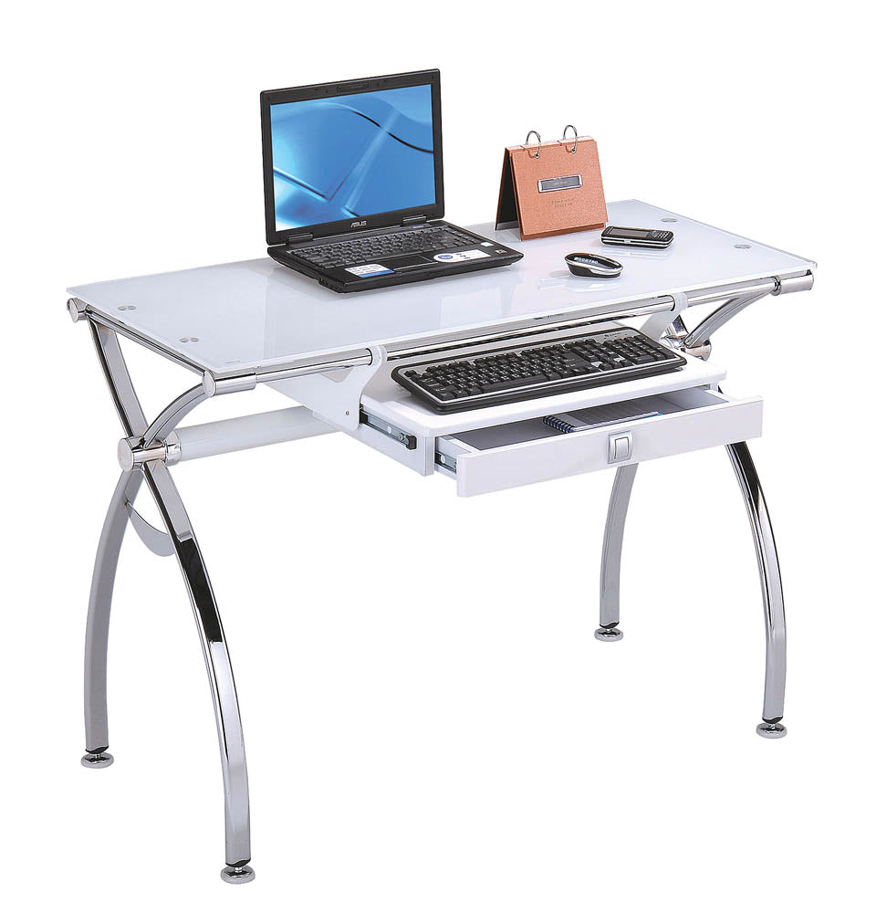 White Tempered Glass Computer Desks