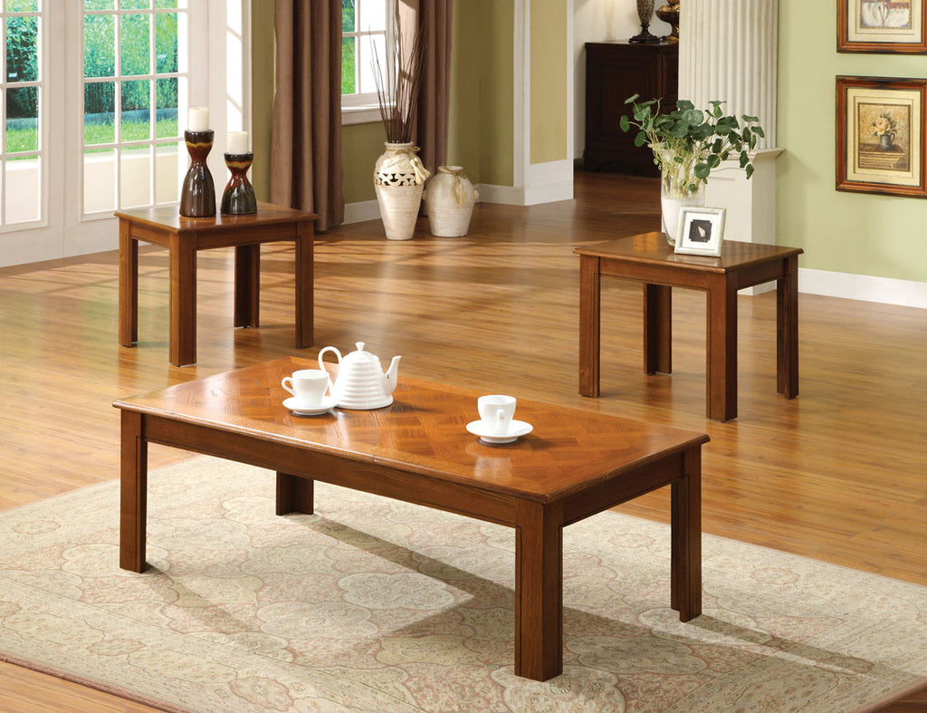 3 Piece Transitional Style Coffee Table Set
