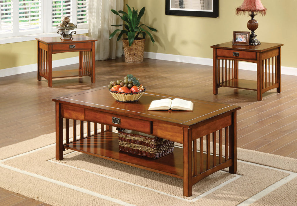 3 Piece Mission Style Coffee Table Set
