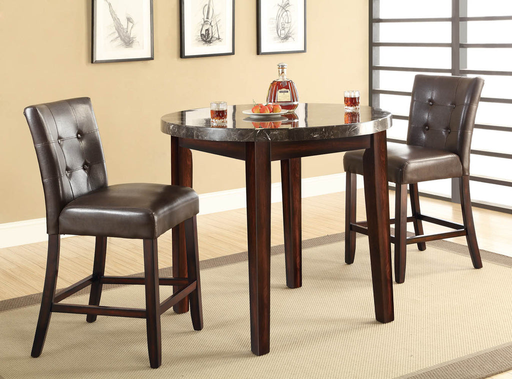3 Piece Marble Top Dining Table Set