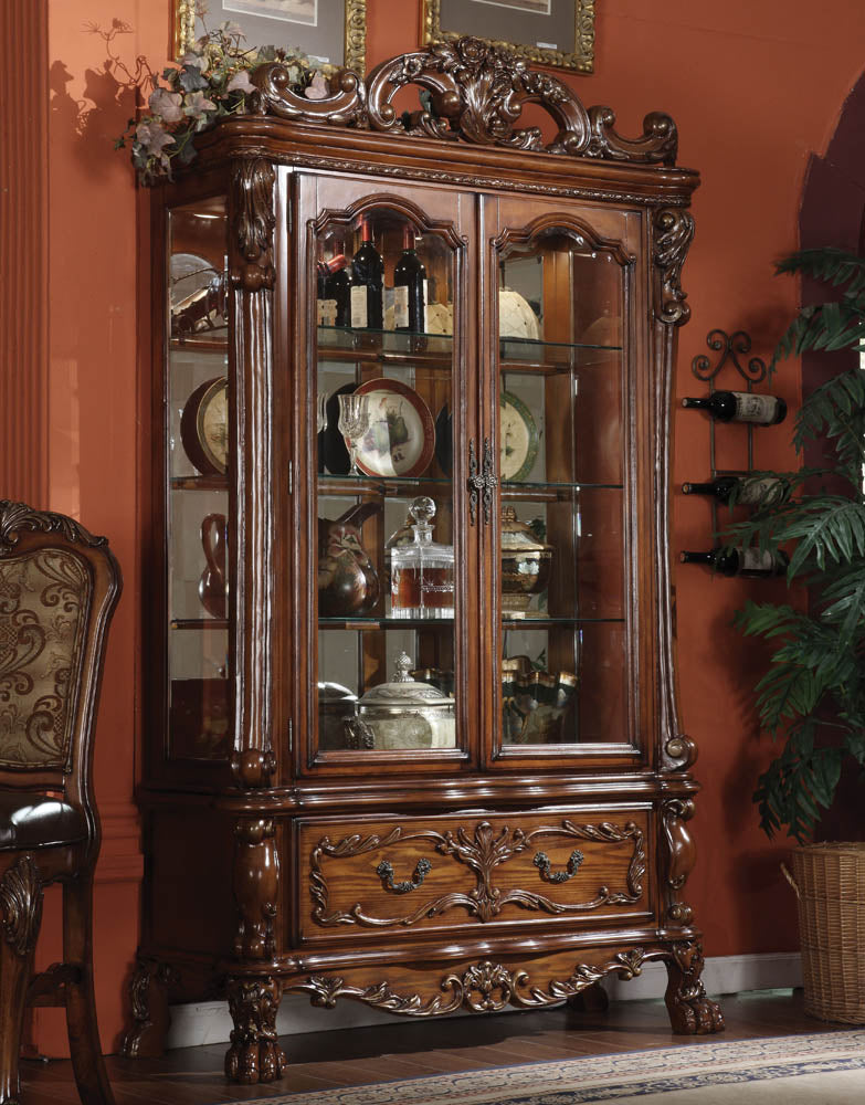 Elegant Cherry Oak Curio Cabinet