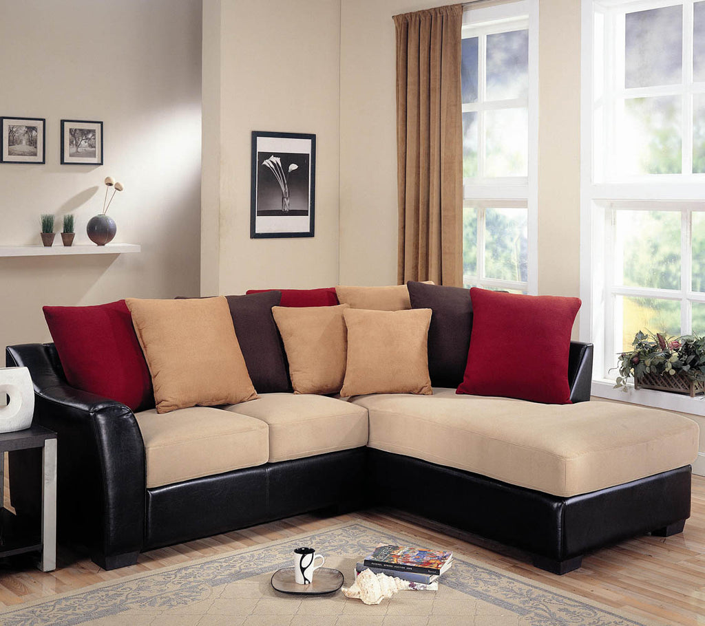 Sectional with Assorted Back Pillows