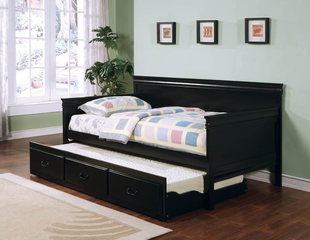 Black Finish Wooden Day Bed