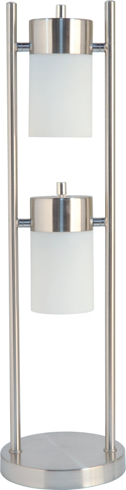 Modern Silver and White Table Lamp