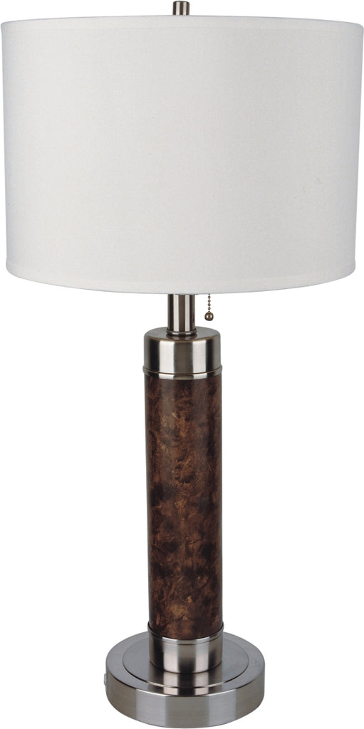 Contemporary Brown and Silver Table Lamp