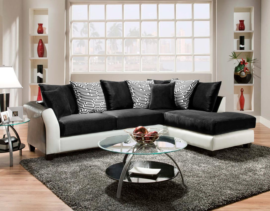 White and Black Sectional