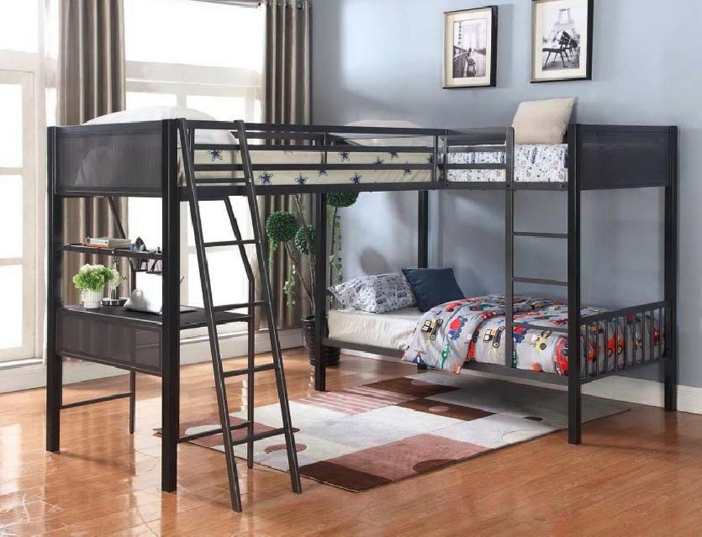 Twin/ Twin Bunk Bed with Twin Loft Add-On