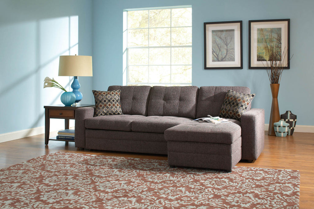 Charcoal and Black Sectional Set