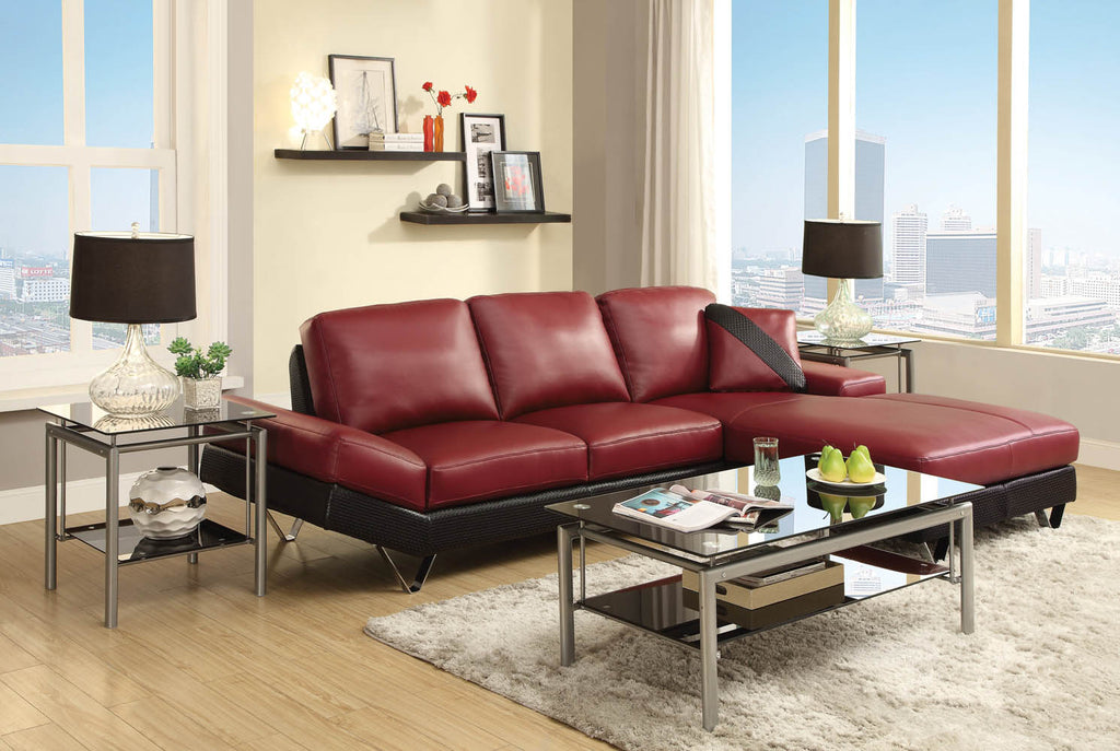 2 Tone Leather Sectional Sofa Set