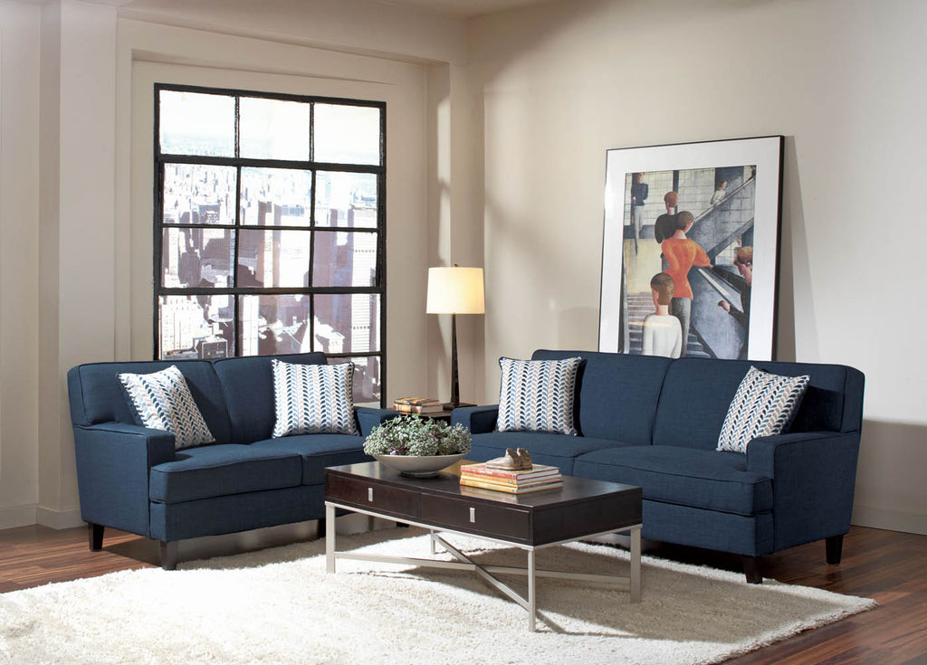 2 Piece Blue Sofa Set