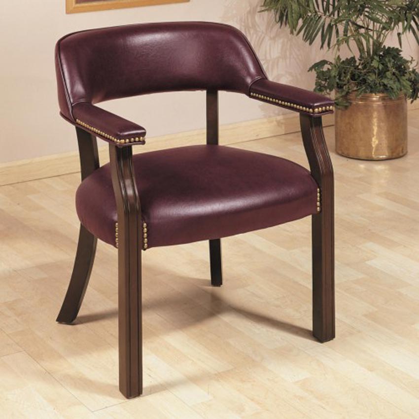 Burgandy Leatherette Office Chair