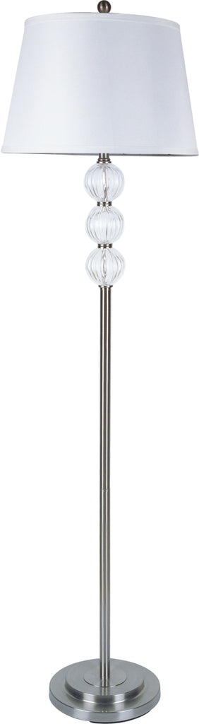 Silver  with Chrystal Balls Floor Lamp