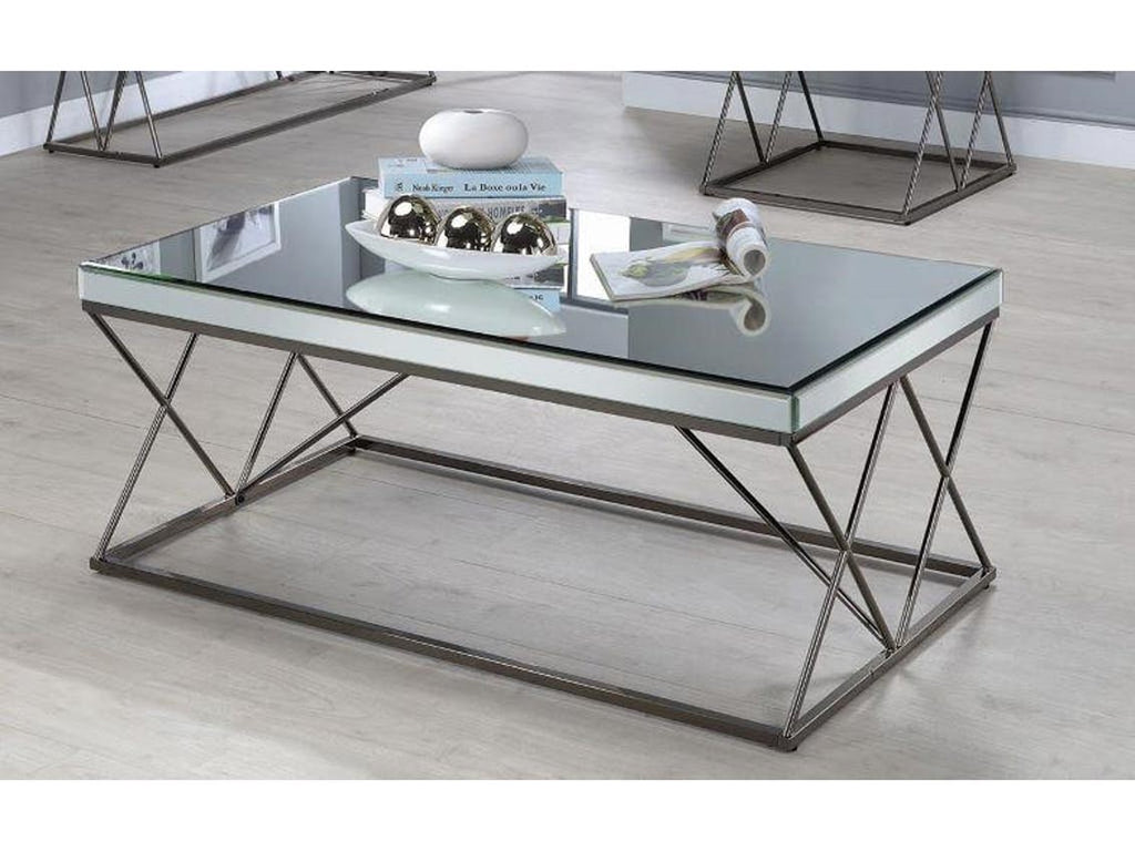 Black Nickel with Mirrored Top CoffeeTable