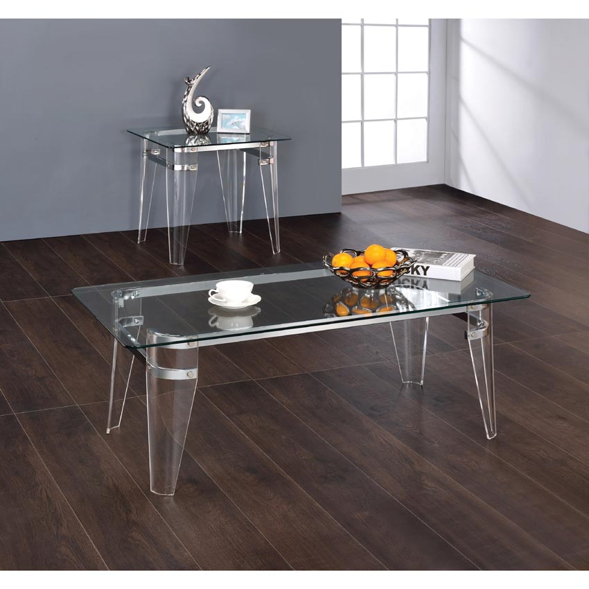 Amaranth Contemporary Glass Top Coffee Table