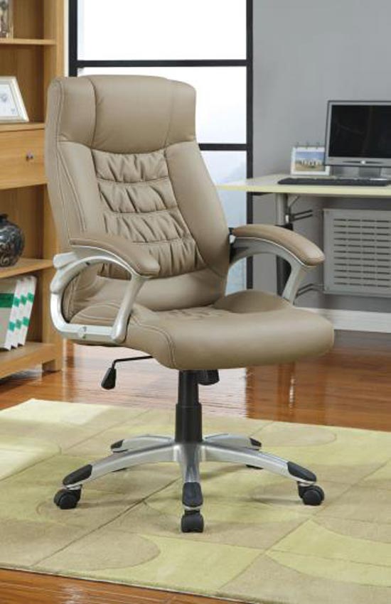 Taupe Leatherette Office Chair