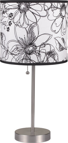 White and Black Flower Table Lamp
