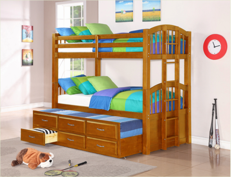 Twin Wooden Bunk Bed- color option