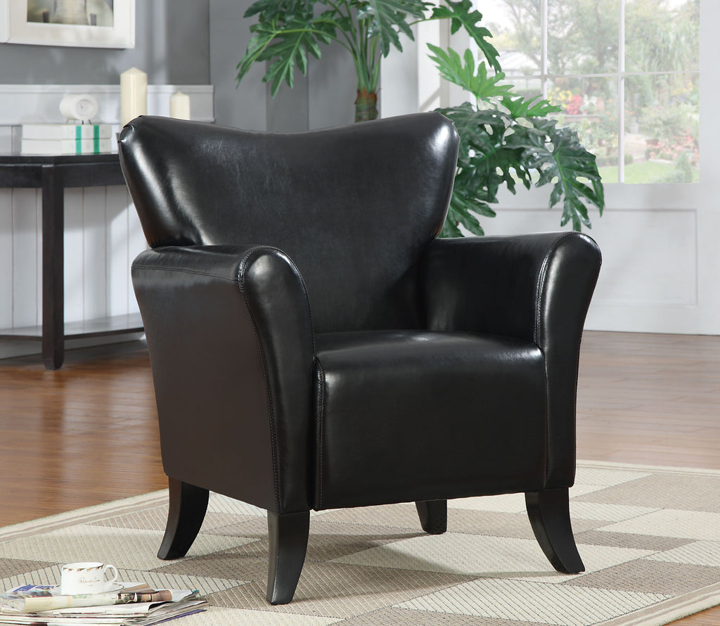 Black Faux Leather Accent Chair