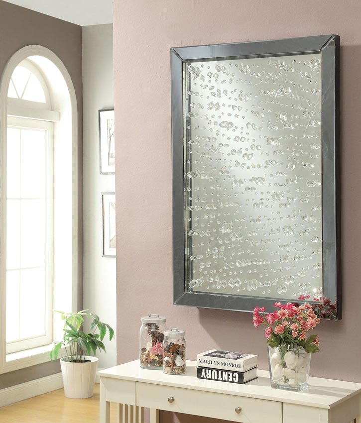 Mirror with Rain Droplet Like Accents