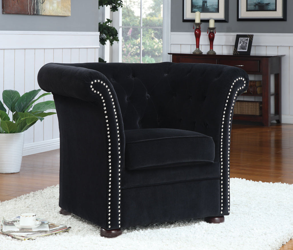 High Back Black Accent Chair