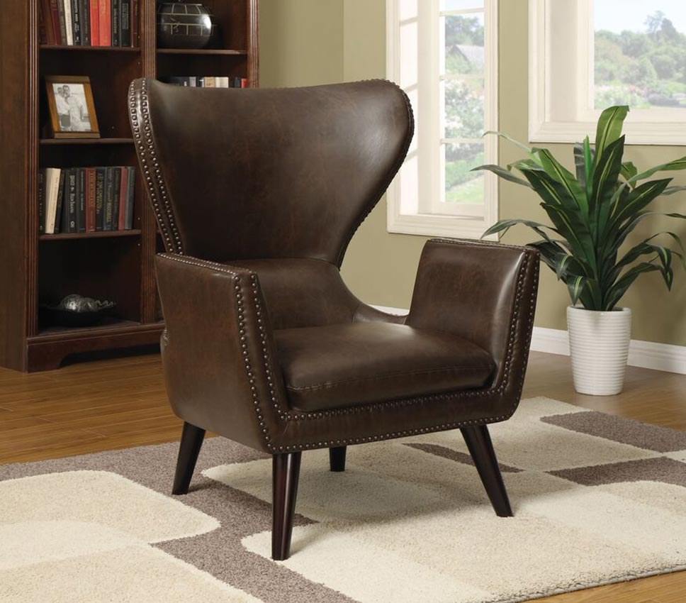 Brown Upholstered Accent Chair
