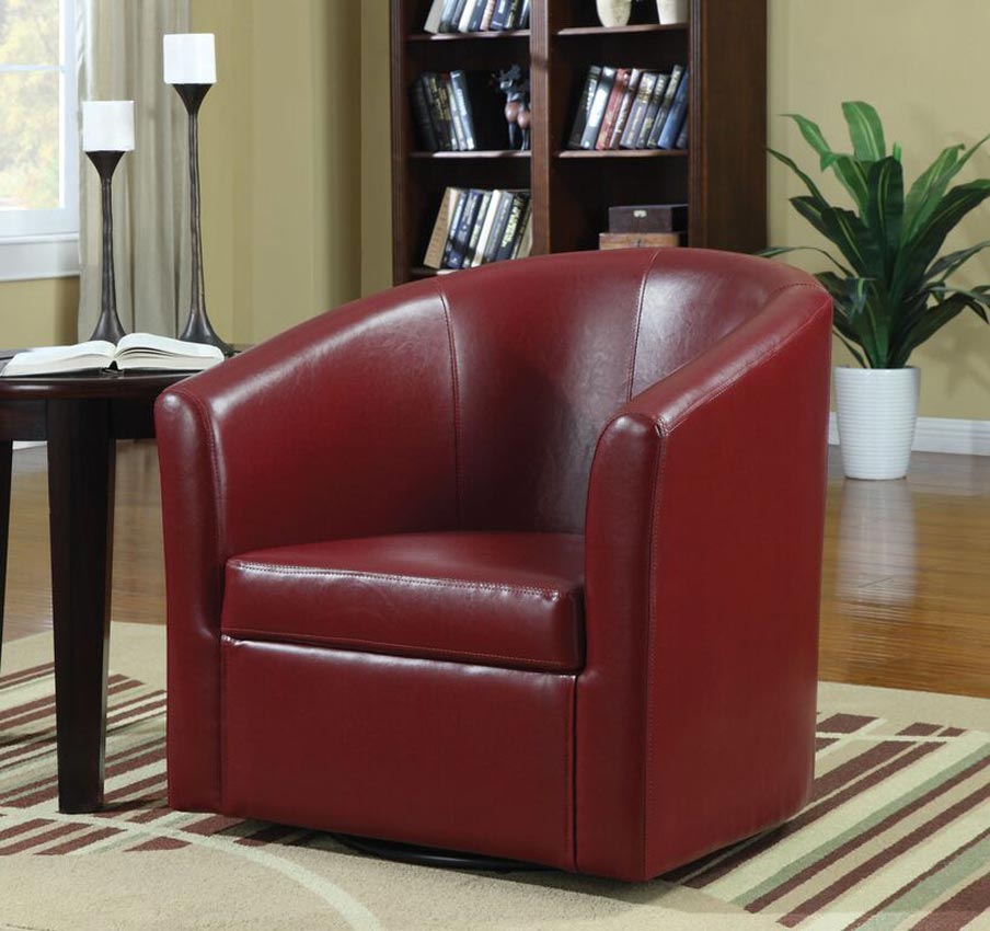 Red Leatherette Accent chair