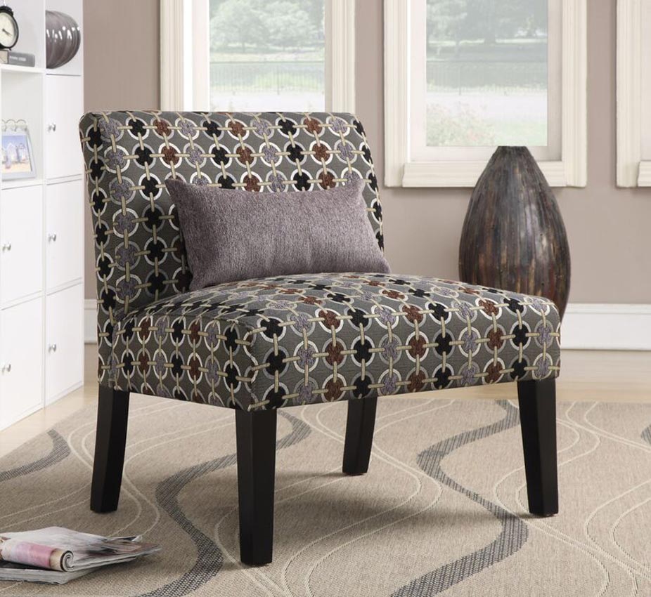 Grey, Black, and Red Accent Chair