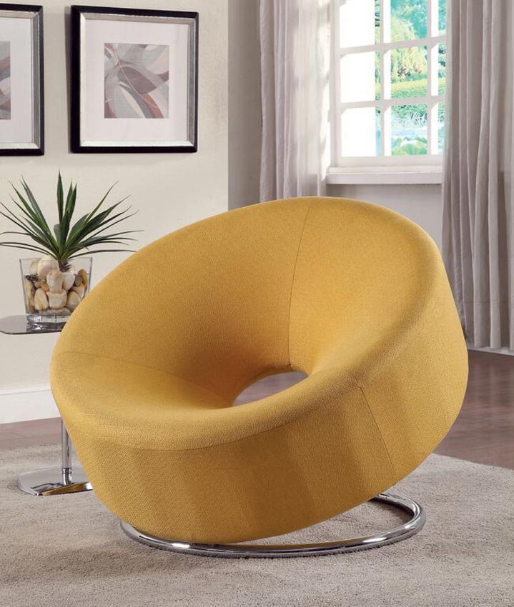 Yellow Linen Contemporary Chair