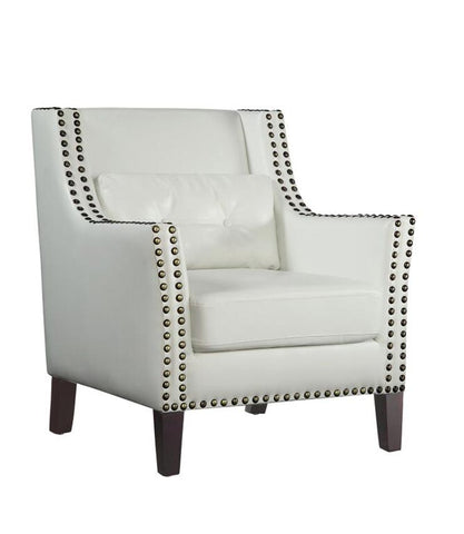 White Leatherette Accent Chair
