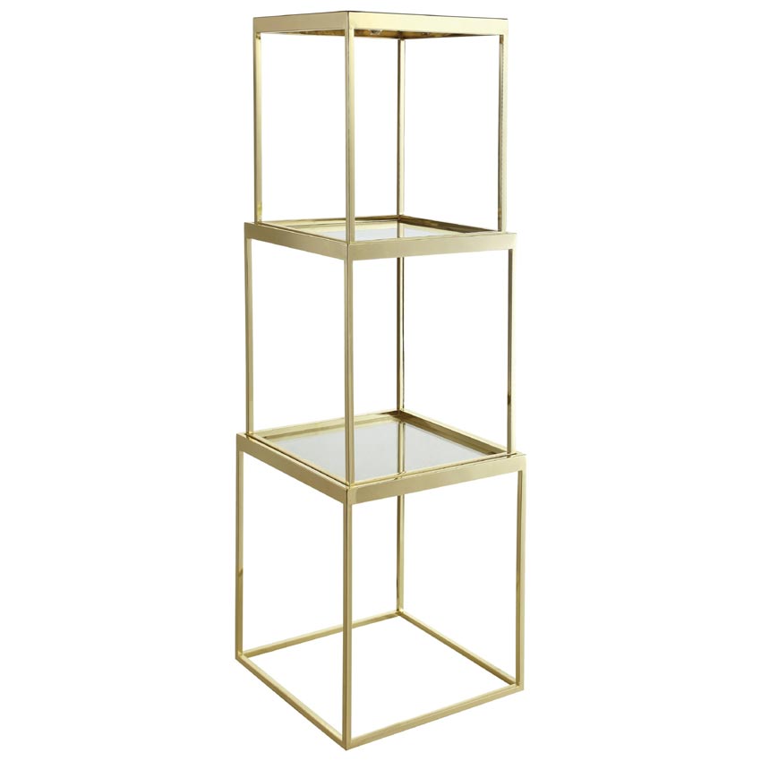 Three Piece Brass Etagere By Donny Osmond Home