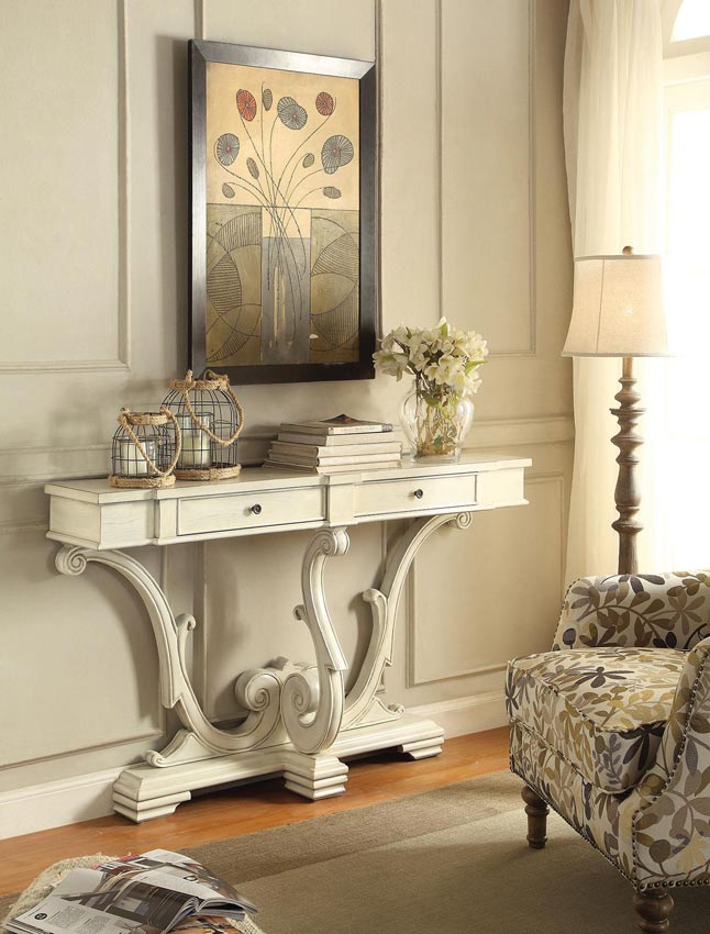 White Accent Console Table