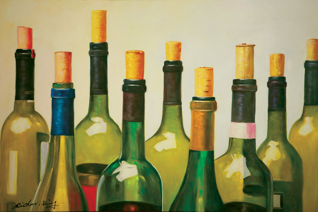 Wine Bottles Oil Canvas Paining