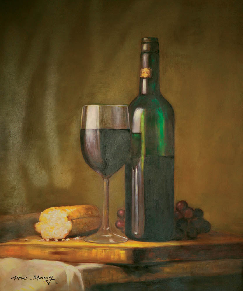 Wine and Bread Oil Canvas