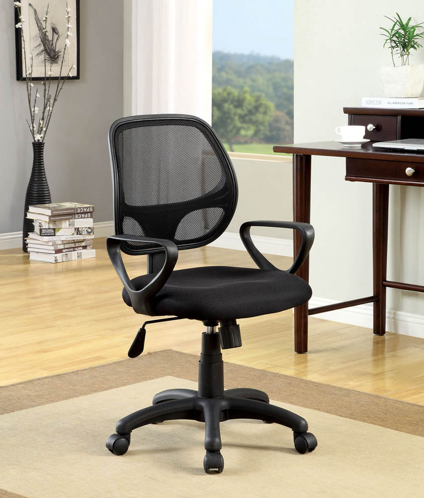 Black Finish Adjustable Office Chair with Mesh Back