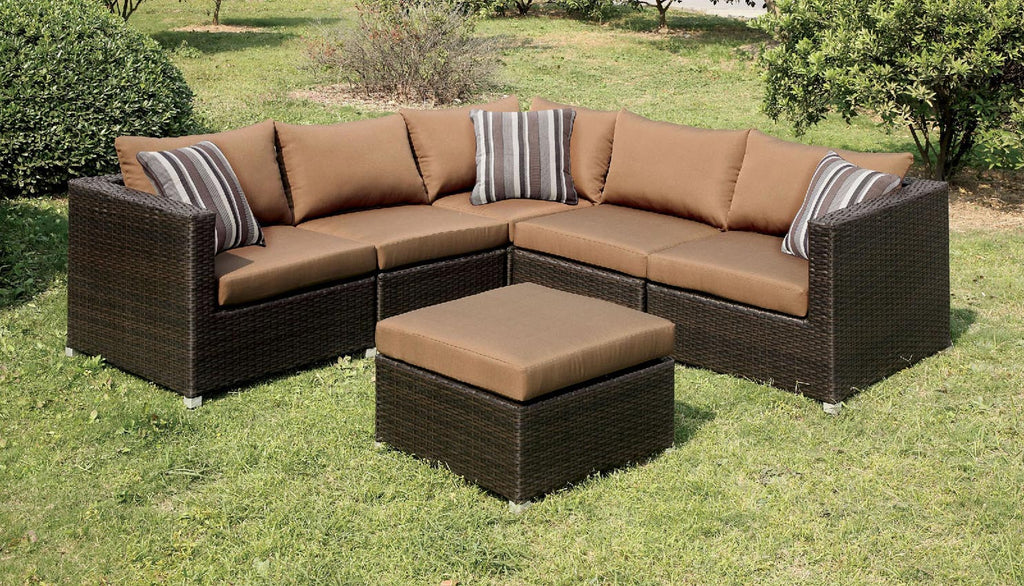 Abion Patio Brown Sectional Set