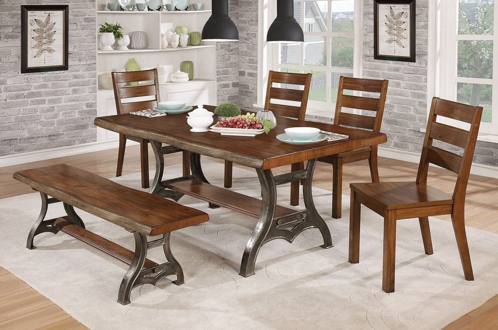 Industrial  Brown Cherry 6 Pcs Table Set