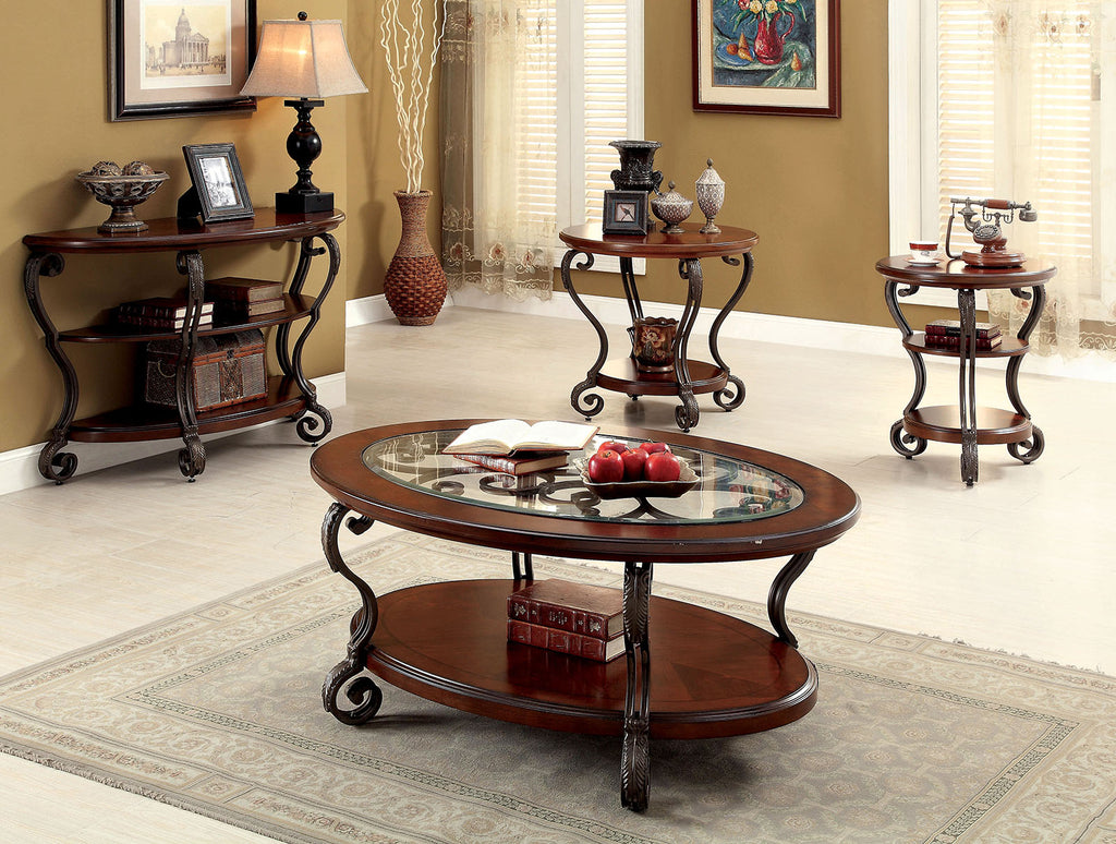 May Brown Cherry Finish Coffee Table