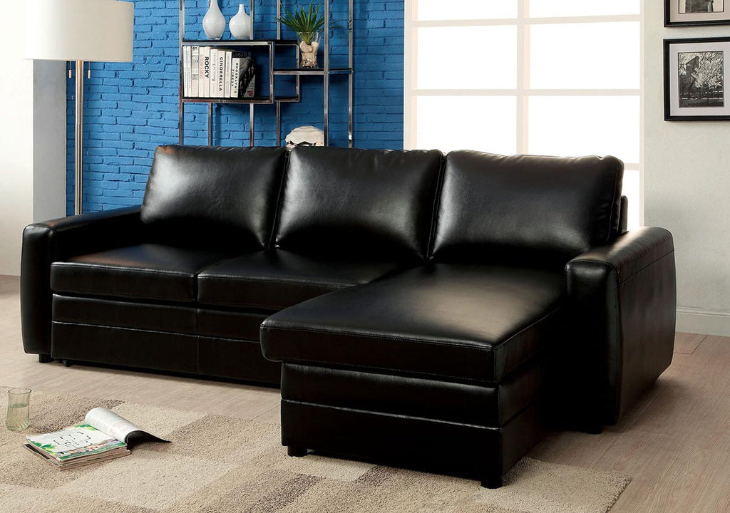 Black Convertible Sofa Bed  Sectional