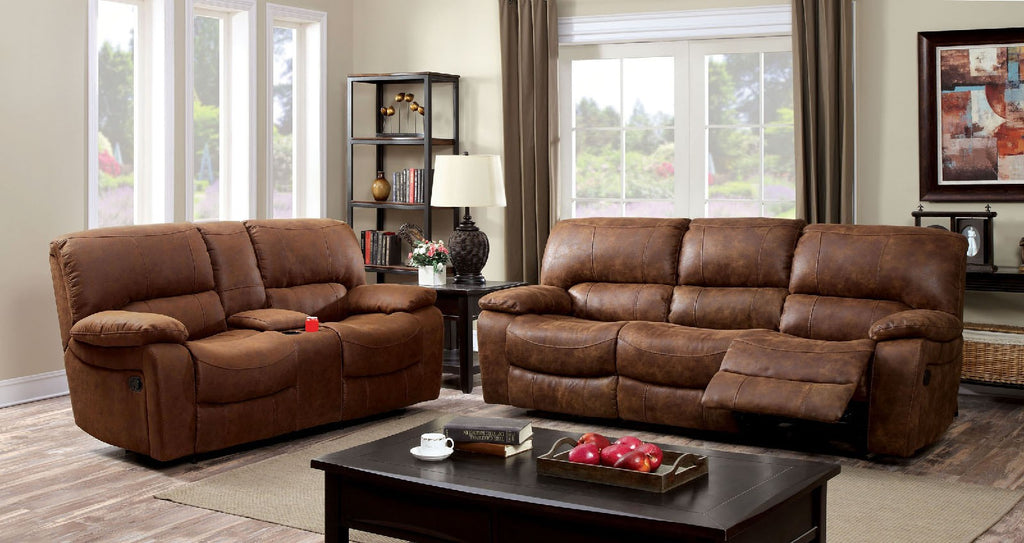 Brown Leatherette Sectional