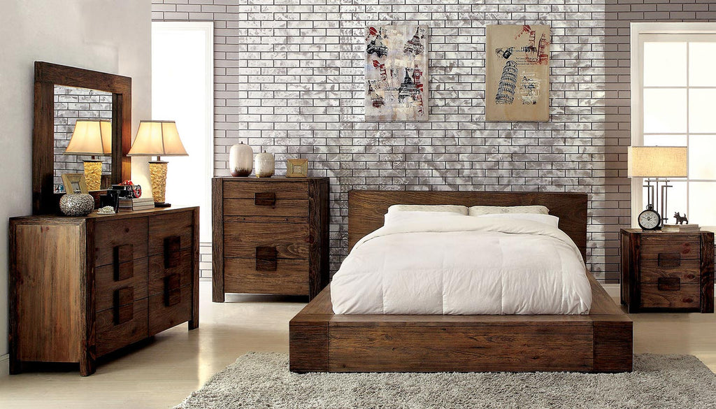 Natural Wood Platform Bed Frame